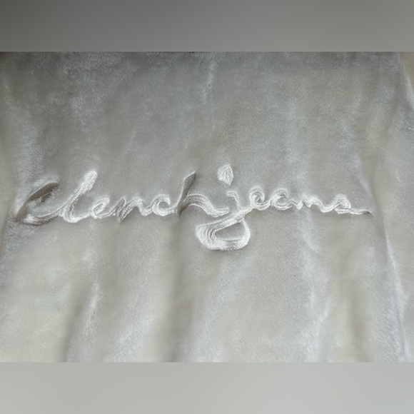 Vtg clench jeans element off white faux fur front sweater X-Large 90s hip hop - Picture 9 of 10